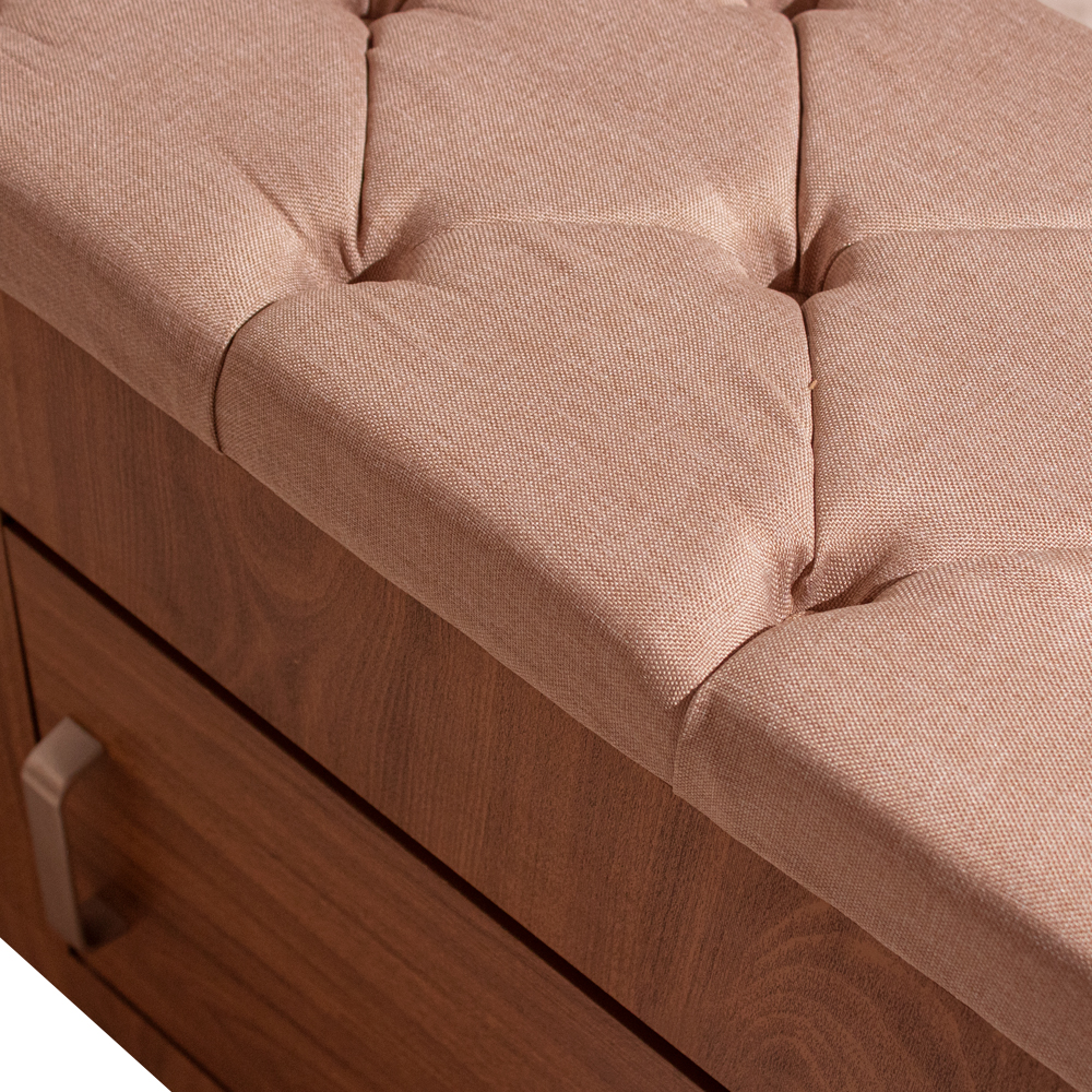 Foto 5 pulgar | Baúl - Pie De Cama Con 2 Compartimentos Y Banca Tapizada Color Nogal - Madera Industrializada Y Tapizado