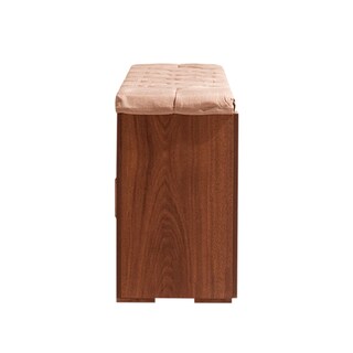 Foto 5 | Baúl - Pie De Cama Con 2 Compartimentos Y Banca Tapizada Color Nogal - Madera Industrializada Y Tapizado