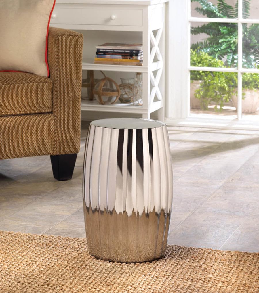 Foto 3 pulgar | Taburete Decorativo Home Locomotion Ceramic Silver - Venta Internacional.