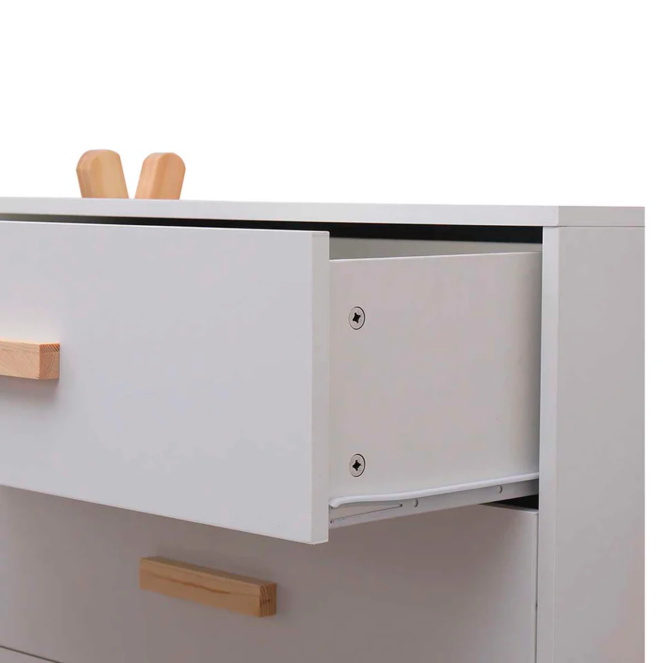 Foto 6 pulgar | Escritorio Infantil Rectangular Blanco Con 1 Cajón Y 1 Puerta Hecho De Madera Maciza Y Mdf