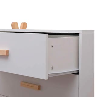 Foto 5 | Escritorio Infantil Rectangular Blanco Con 1 Cajón Y 1 Puerta Hecho De Madera Maciza Y Mdf