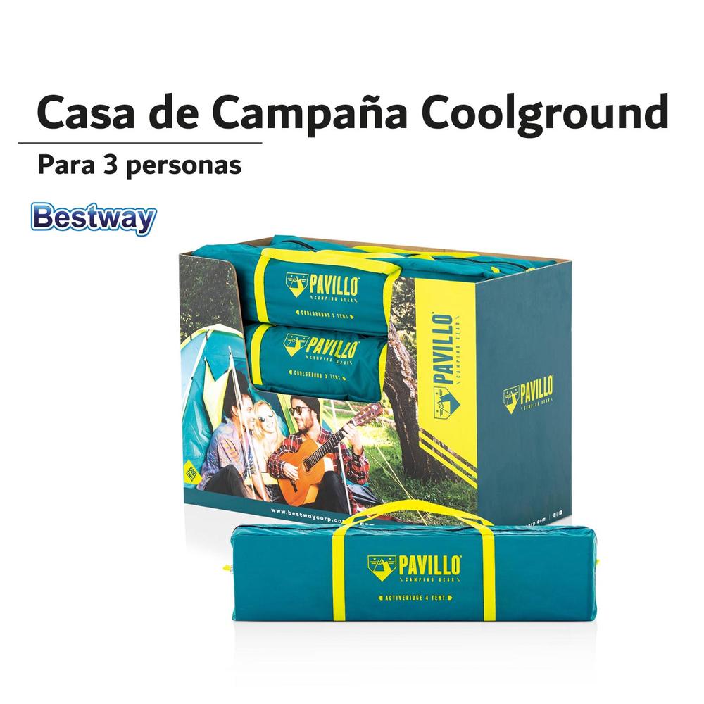 Foto 2 | Tienda Casa De Campaña Pavillo 3 Per Con Toldo 68088 Bestway
