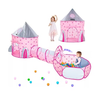 Foto 3 | Carpa Casita Tienda 3 En 1 Para Niños De Juego Túnel, Belug Rosa