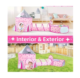 Foto 5 | Carpa Casita Tienda 3 En 1 Para Niños De Juego Túnel, Belug Rosa