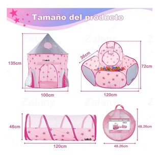 Foto 3 | Casita Para Niños Lab.g Juegos Tienda Alberca De Pelotas 3 En 1 Rosa