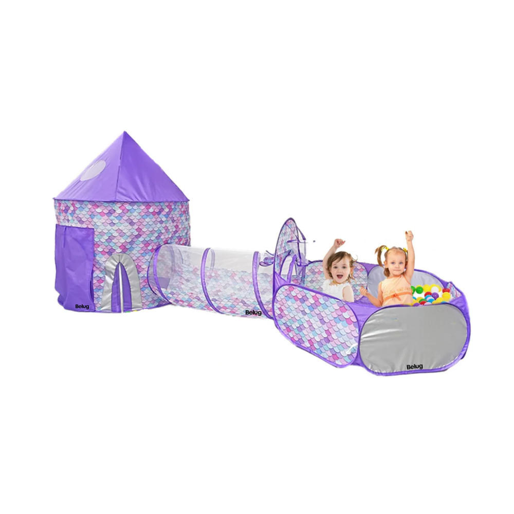 Foto 2 pulgar | Carpa Casita Para Niñas Con Túnel Alberca De Pelotas 3 En 1 Belug,  Morado Blanco