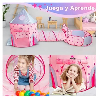 Foto 4 | Casita Para Niños Belug Juegos Tienda Alberca De Pelotas 3 En 1 Rosa