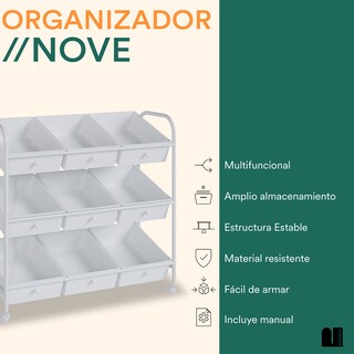 Foto 2 | Juguetero Multiusos con 9 Cajones Mubson Organizador Nove color Blanco