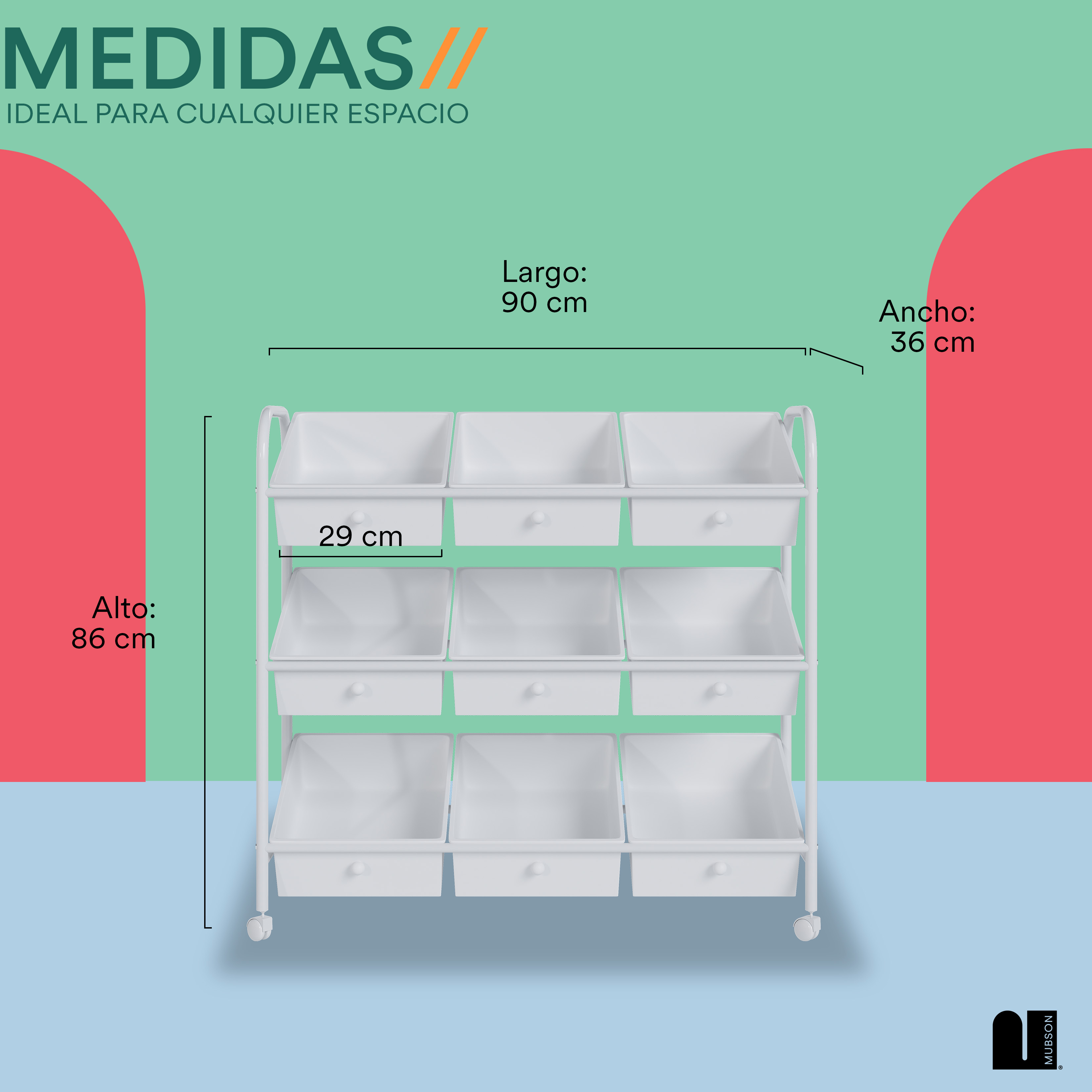 Foto 5 pulgar | Juguetero Multiusos con 9 Cajones Mubson Organizador Nove color Blanco