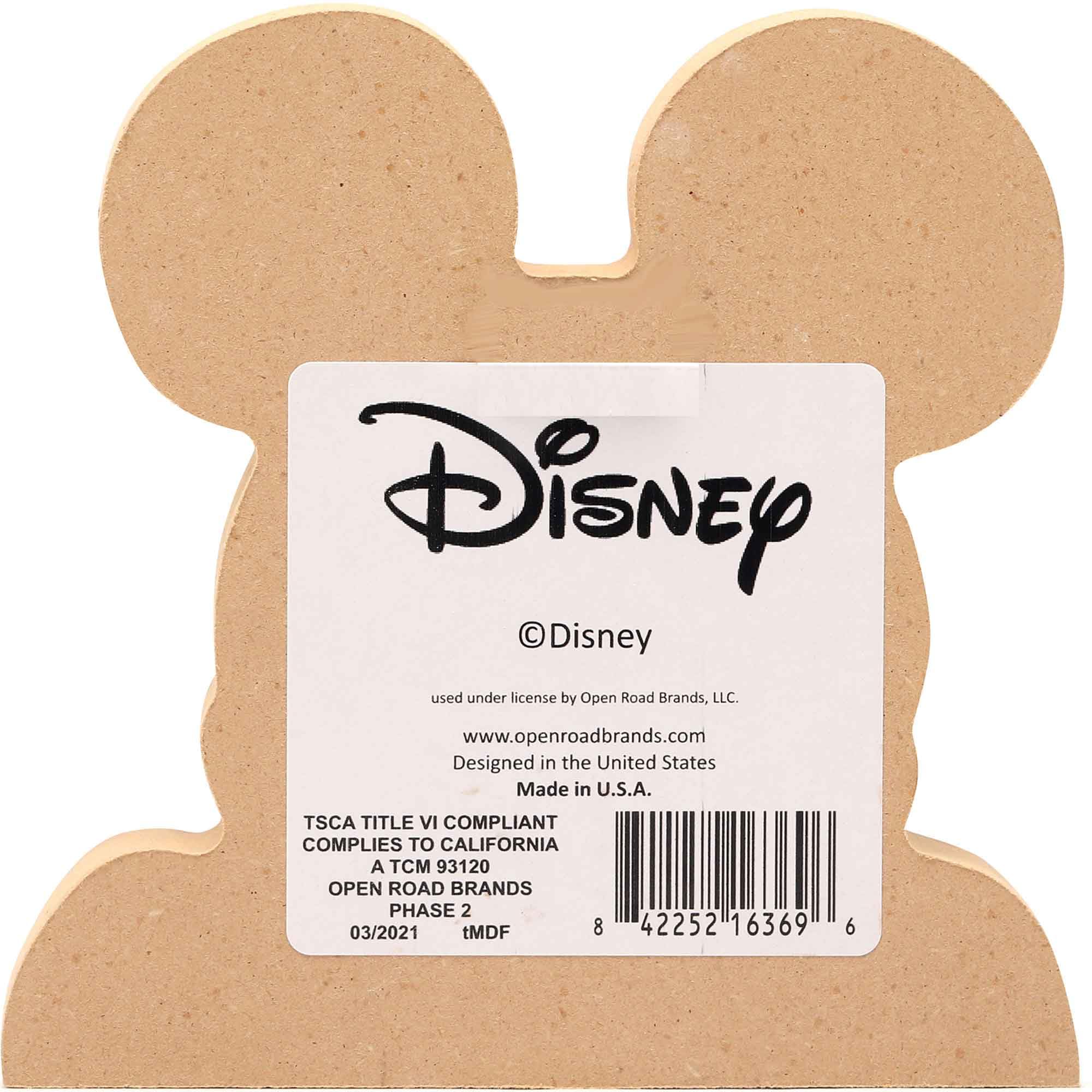 Foto 3 | Bloque De Madera Shelf Sitter Decor Con Cabeza De Mickey Mouse De Disney - Venta Internacional.