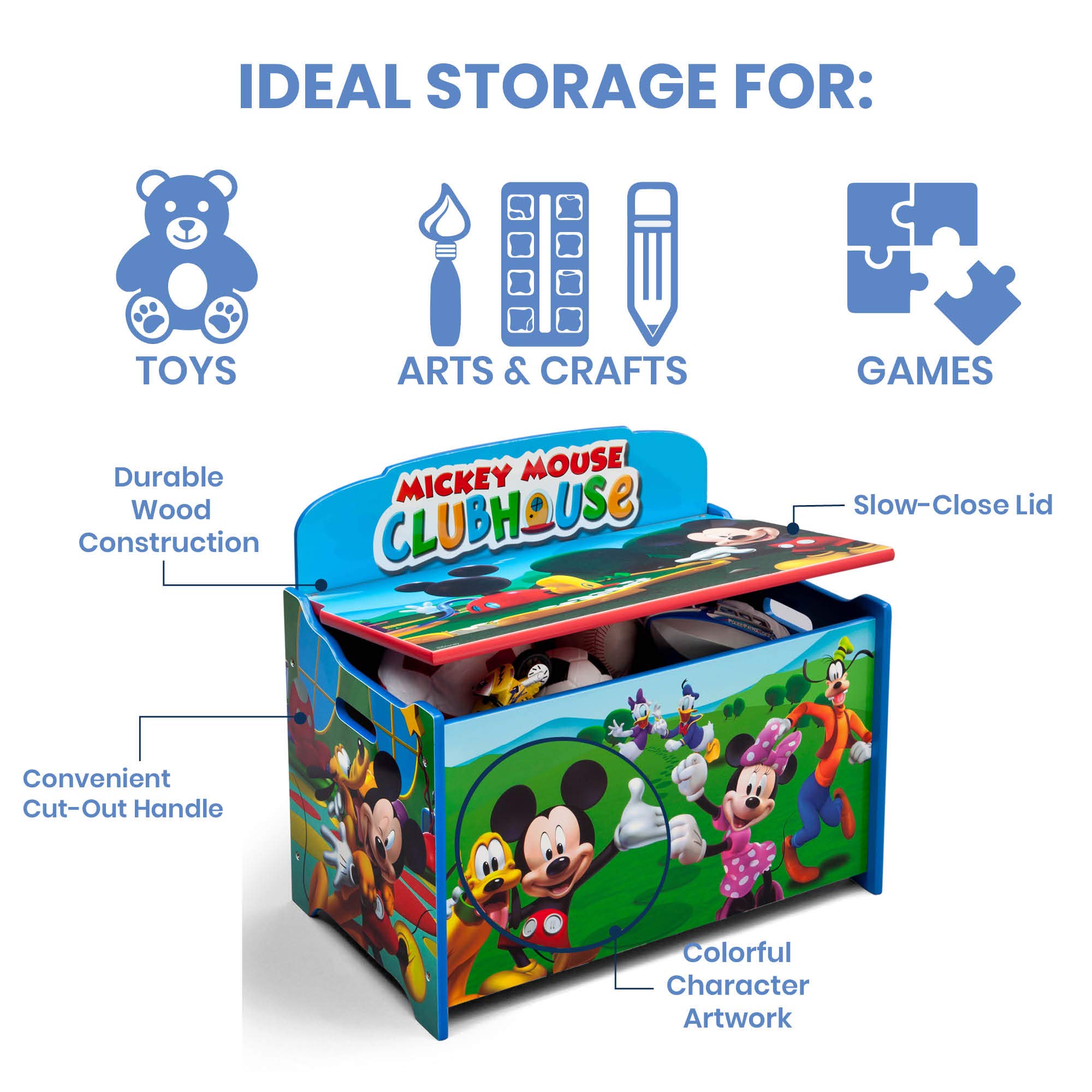 Foto 4 pulgar | Caja De Juguetes Delta Children Disney Mickey Mouse Deluxe - Venta Internacional.