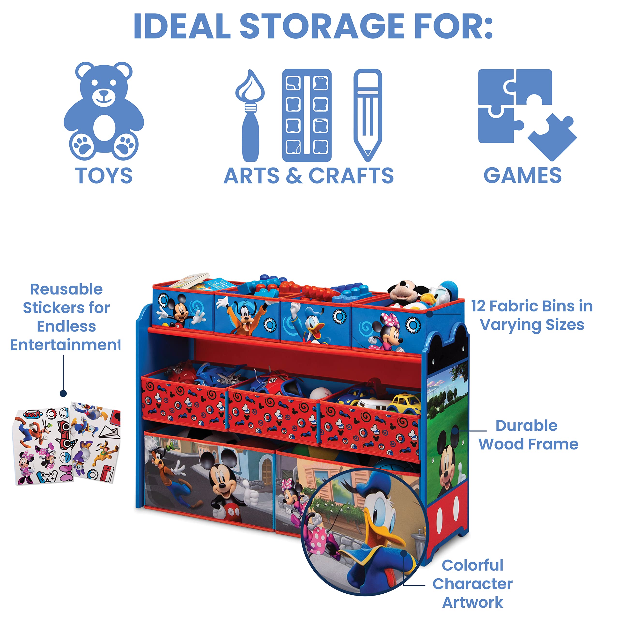 Foto 4 pulgar | Organizador De Juguetes Delta Children Disney Mickey Mouse, 9 Contenedores - Venta Internacional.