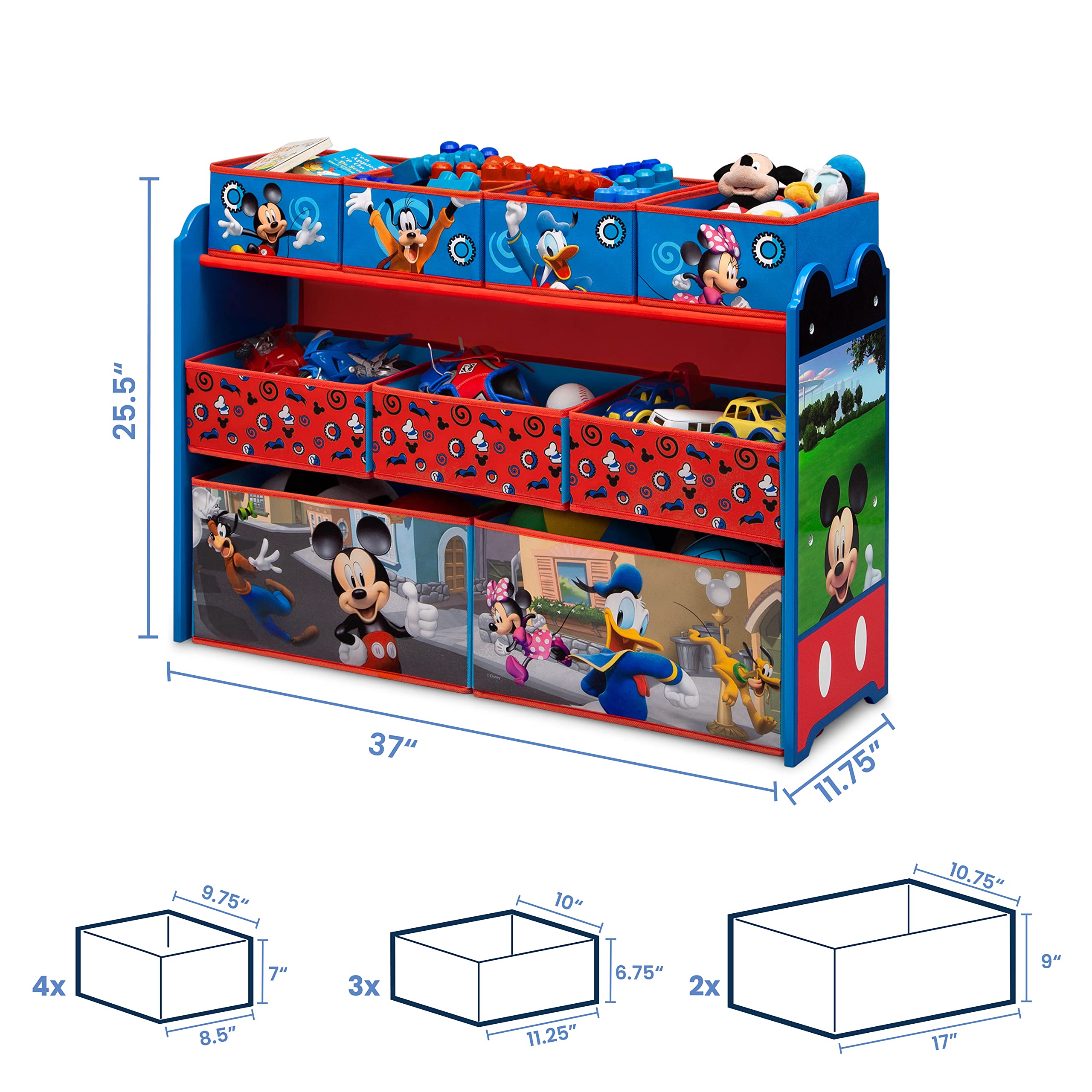 Foto 6 pulgar | Organizador De Juguetes Delta Children Disney Mickey Mouse, 9 Contenedores - Venta Internacional.