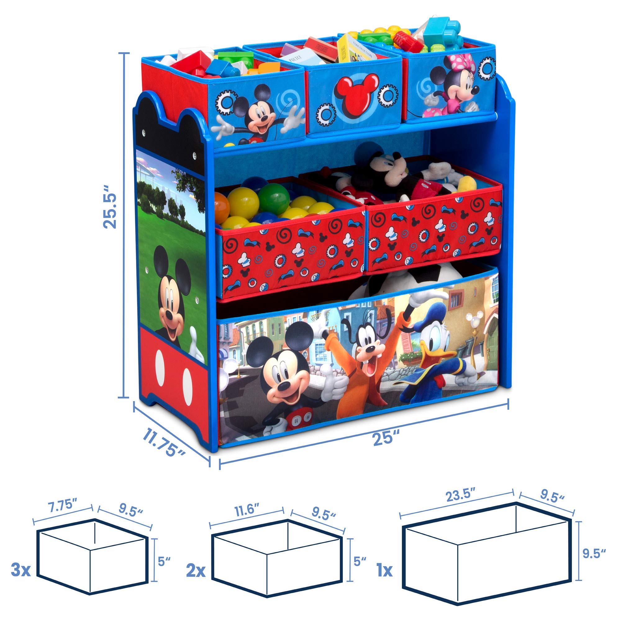 Foto 7 pulgar | Organizador De Juguetes Delta Children Disney Mickey Mouse, 6 Contenedores - Venta Internacional.