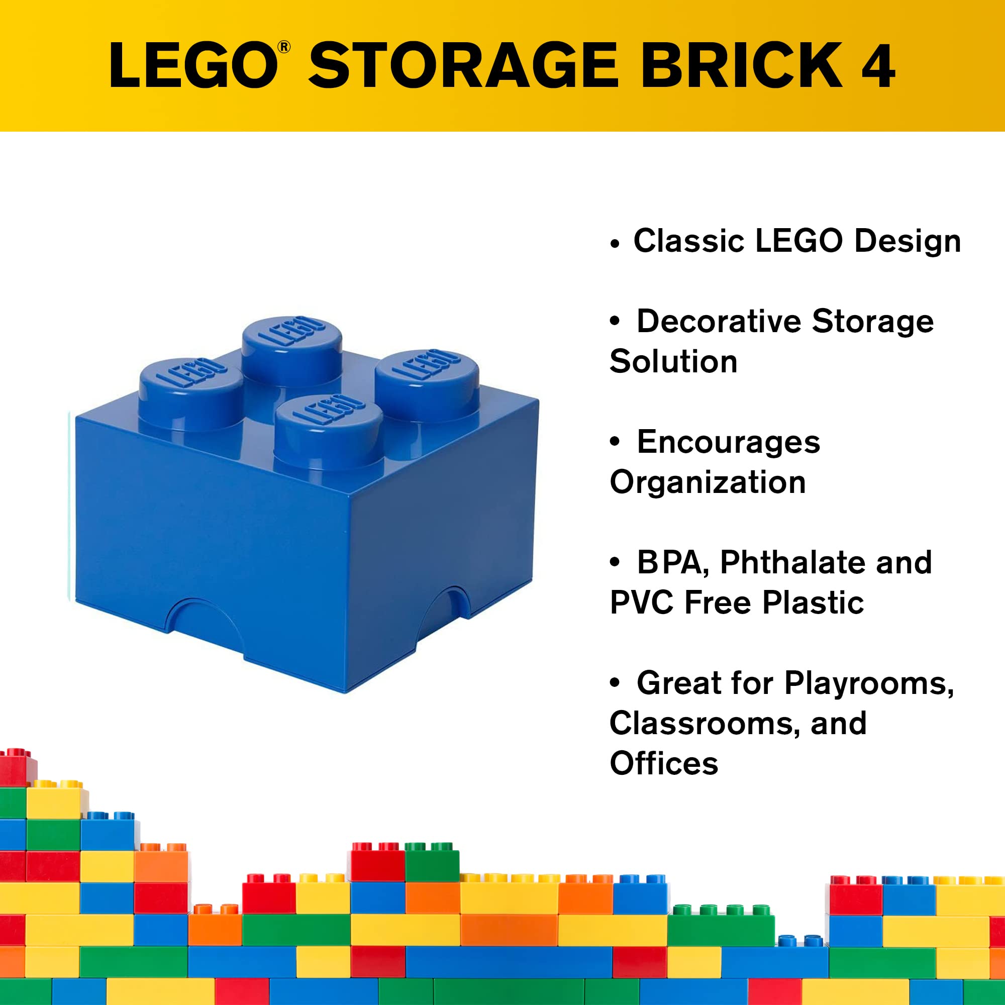 Foto 5 pulgar | Caja de Almacenamiento Lego Storage Brick 4 Nodos Azul Capacidad de 5,6 L - Venta Internacional