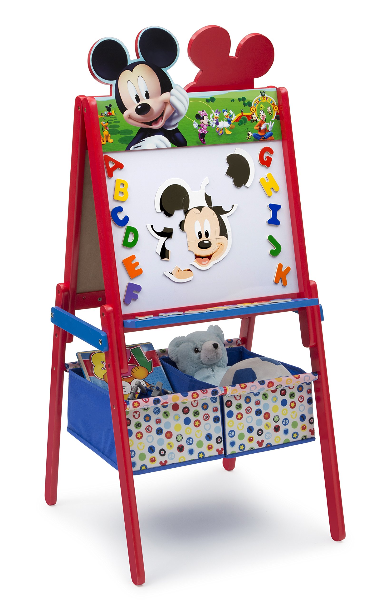 Caballete Delta Para Niños De Madera De Doble Cara Con Almacenamiento Mickey - Venta Internacional.