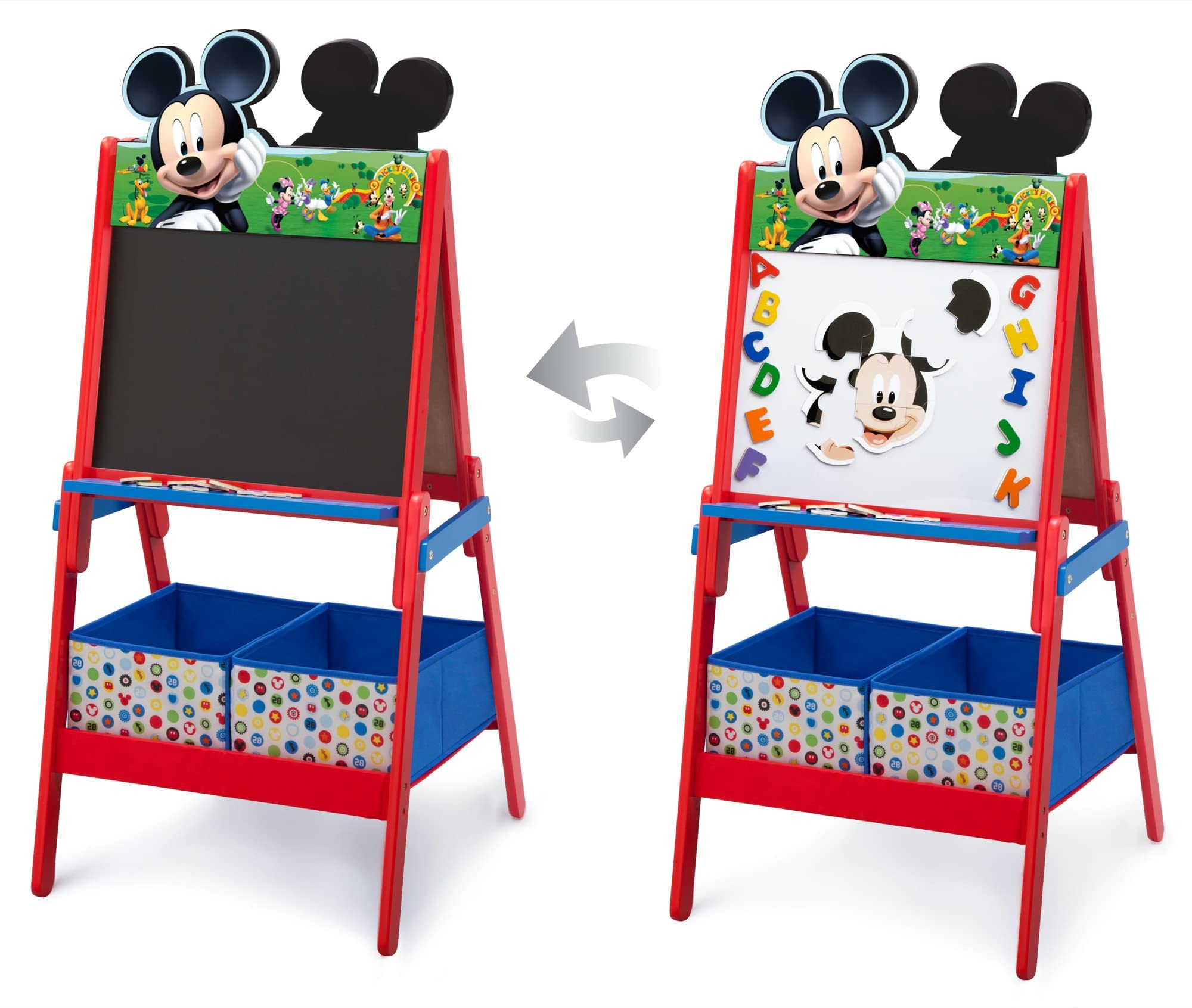 Foto 5 pulgar | Caballete Delta Para Niños De Madera De Doble Cara Con Almacenamiento Mickey - Venta Internacional.