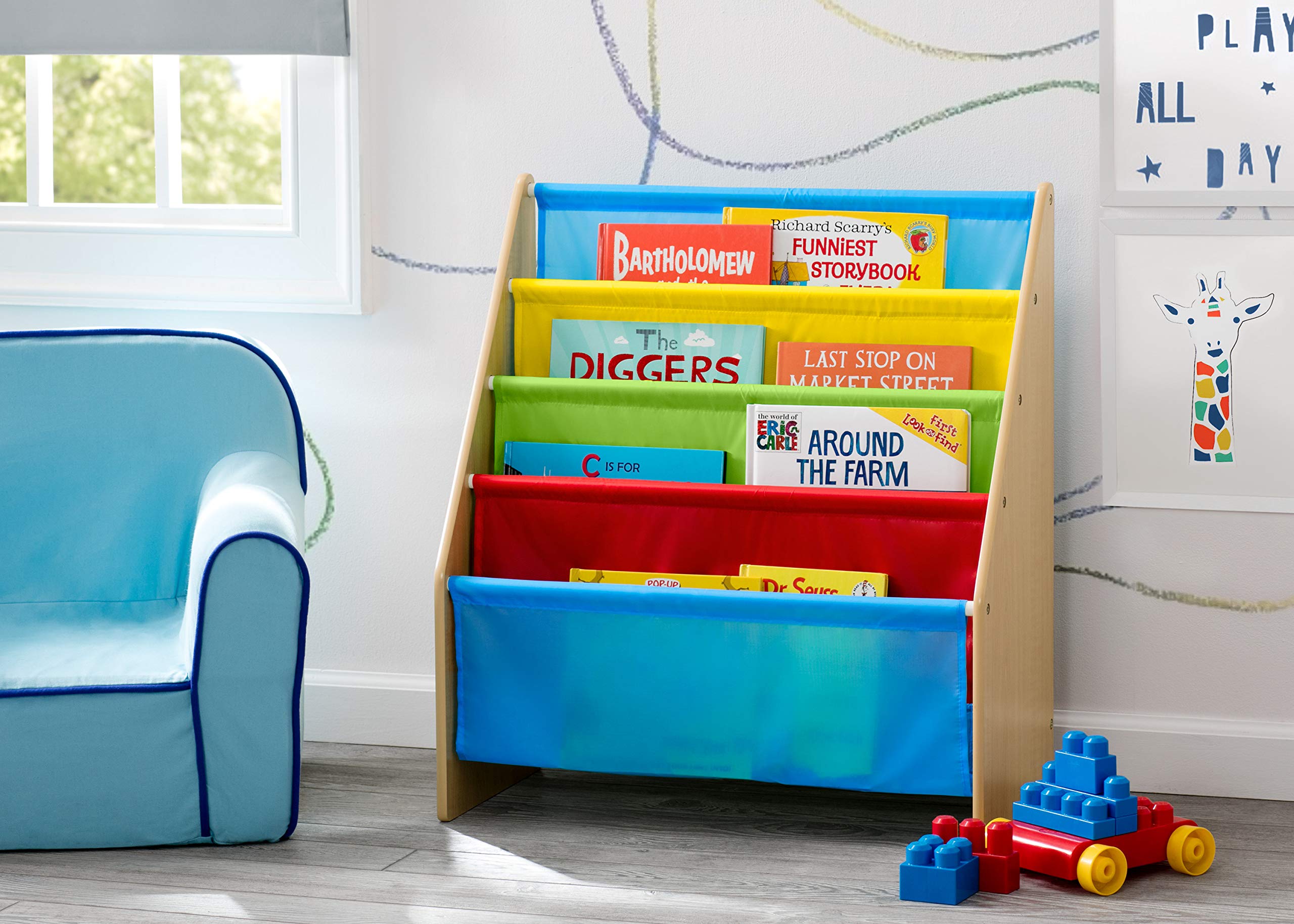 Foto 2 | Estantería Para Libros Delta Children Sling De Madera De 4 Niveles Con Bolsillos - Venta Internacional.