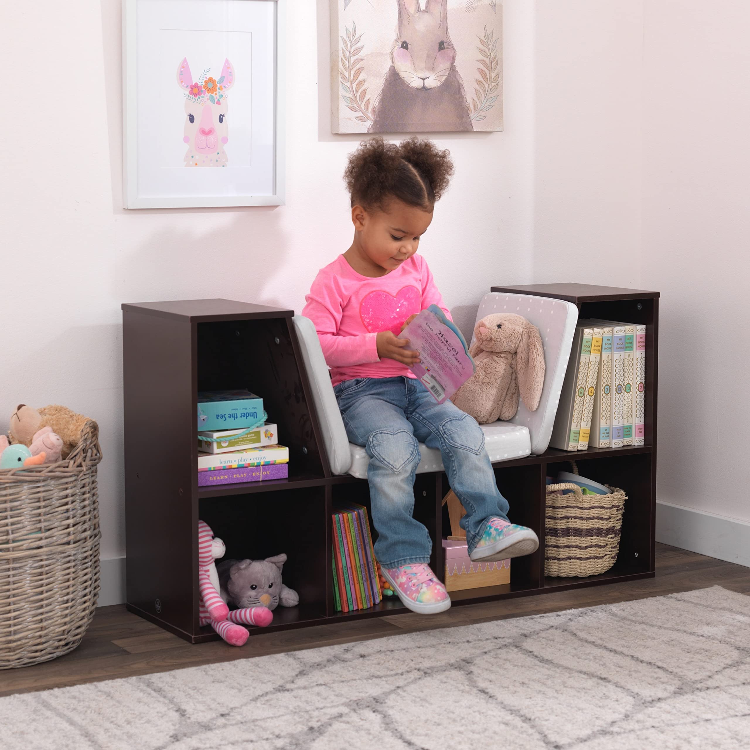 Foto 2 | Librería Kidkraft De Madera Con Rincón De Lectura, 6 Estantes Y Cojín - Venta Internacional.