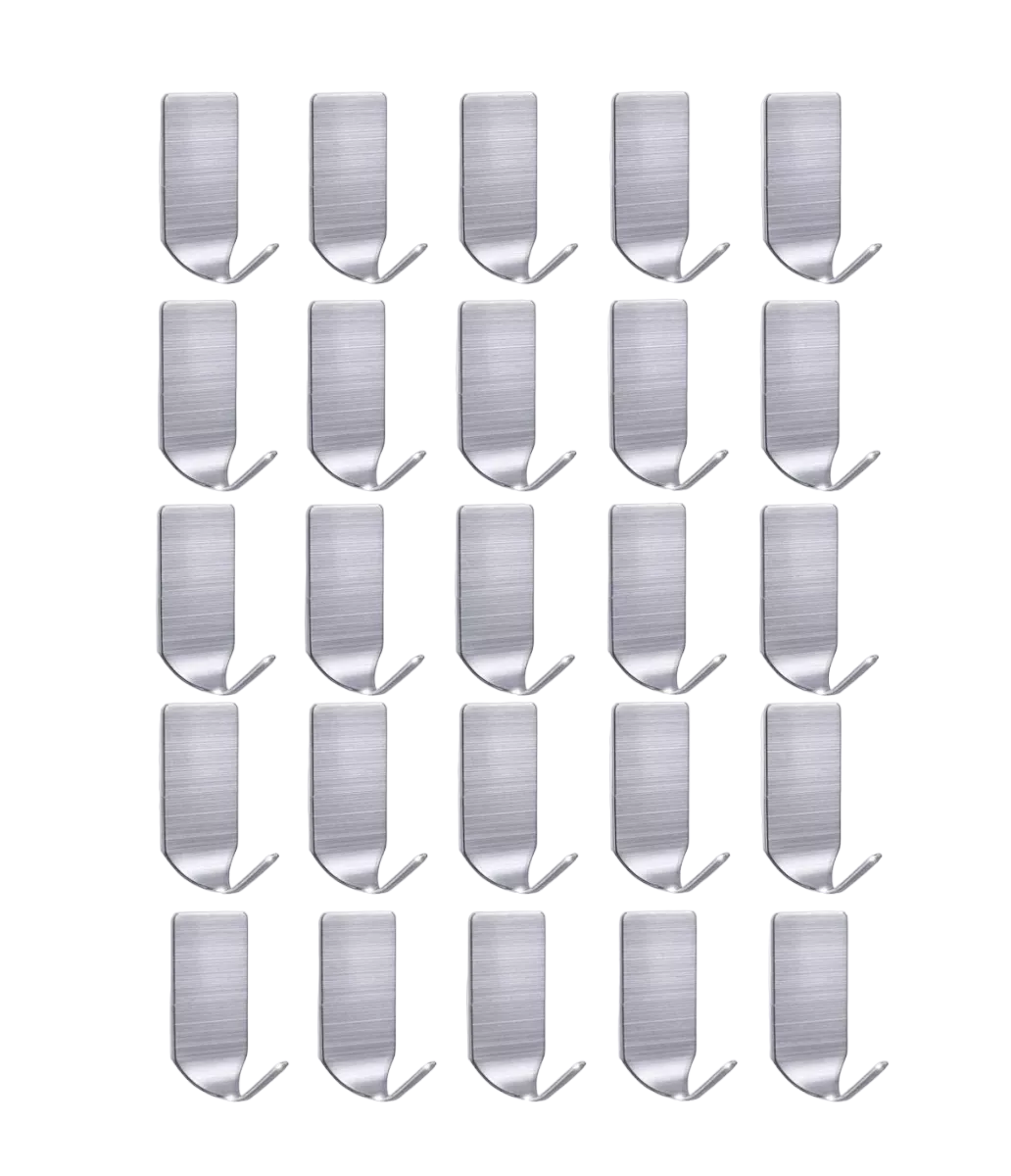 Kit de Ganchos Belug Organizadores Adhesivos de Acero Inoxidable color Plata 25 pcs