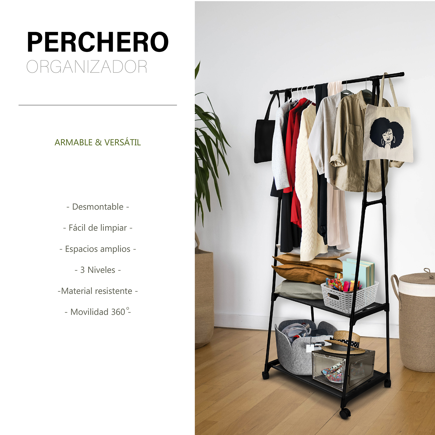 Foto 6 | Perchero Organizador de Ropa Andromeda Inc