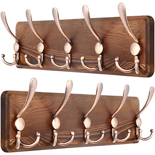 Venta Internacional- Soporte Pared Skoloo Rústico 16'' Holgura Tablón Madera Pino 5 Ganchos Triples