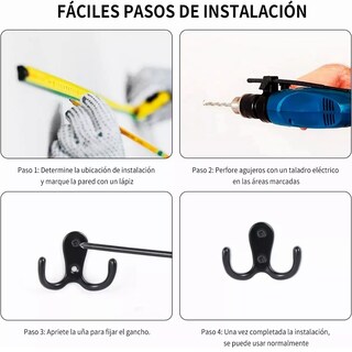 Foto 2 | Ganchos Perchero de Acero Inoxidable Eo Safe Imports Esi-9611 Negros Juego 20 PZAS