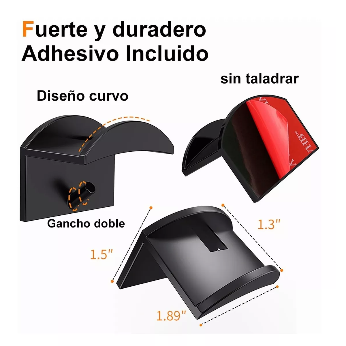 Foto 3 pulgar | Gancho Organizador de Gorras para Pared Percheros Eo Safe Imports Esi-9608 Negro 10 PZAS