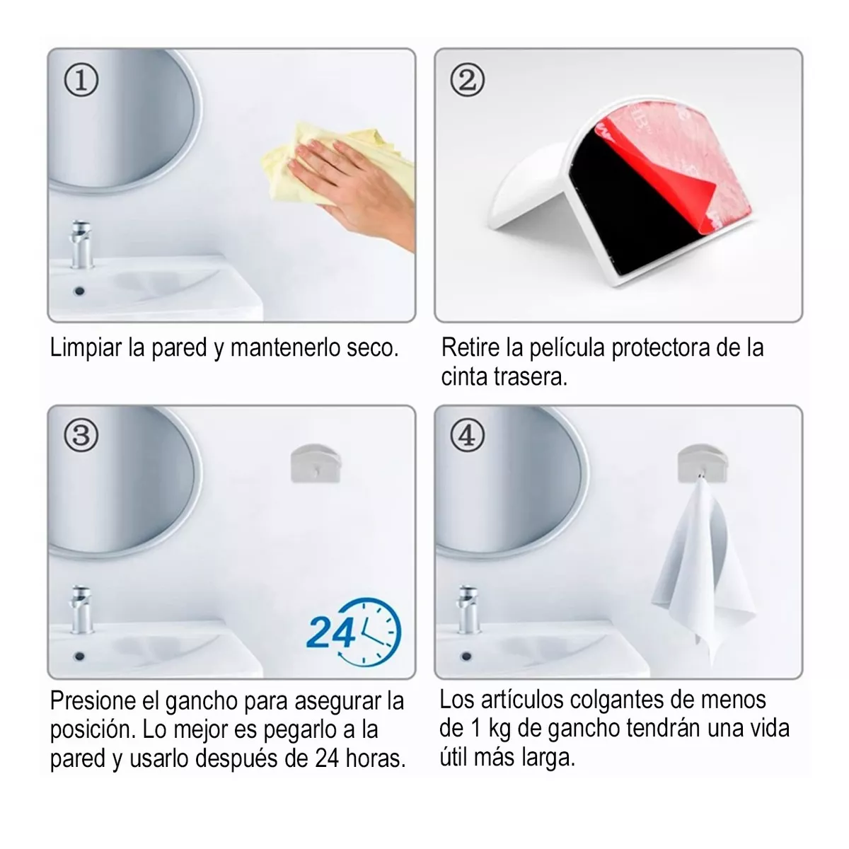 Foto 4 pulgar | Gancho Organizador de Gorras para Pared Percheros Eo Safe Imports Esi-9608 Negro 10 PZAS