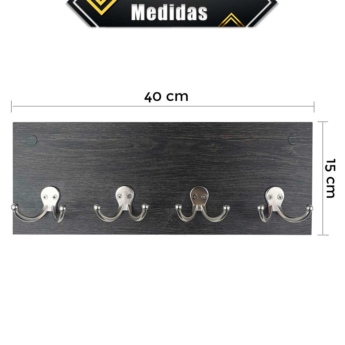 Foto 4 pulgar | Perchero Minimalista Poliespacios 4 Ganchos Dobles