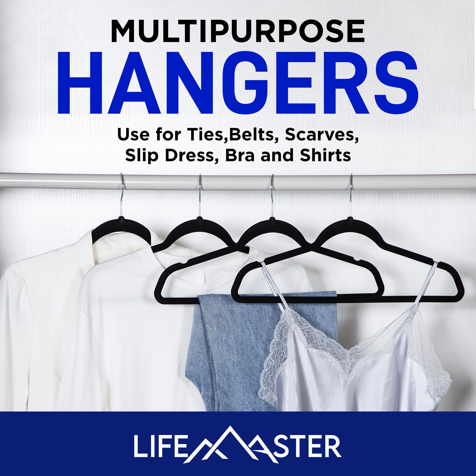 Foto 6 pulgar | Ganchos para Ropa Lifemaster Antideslizantes 50 Piezas - Venta Internacional