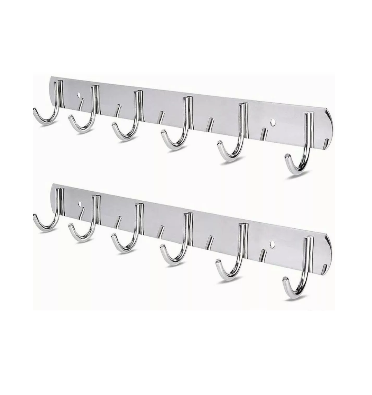 Percheros Acero Inox 6 Ganchos Pared Gancho 2pcs