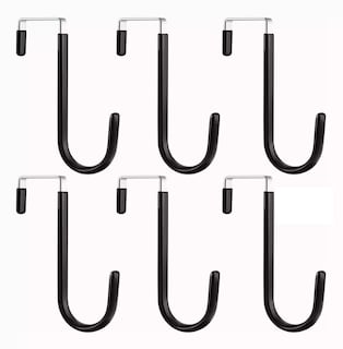 Foto 1 | Ganchos para Colgar De Puerta Para Ropa/sombrero 6 Pcs Negro/plata
