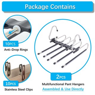 Foto 4 | Perchas Para Pantalones Feerahozer Magic Que Ahorran Espacio, 5 Niveles, 2 Unidades - Venta Internacional.