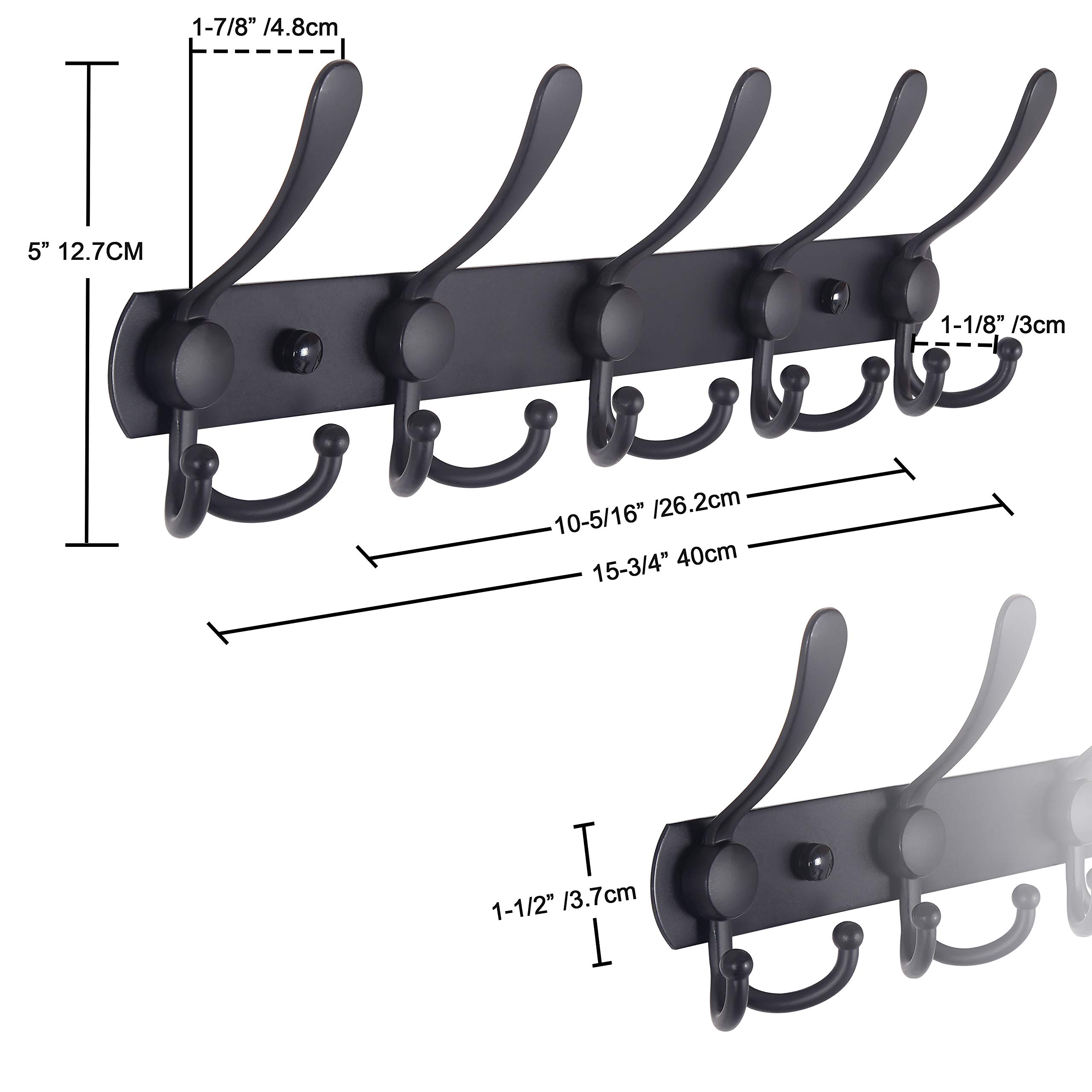 Foto 7 pulgar | Perchero De Pared Con 5 Ganchos Para Colgar En La Pared De Acero Inoxidable - Venta Internacional