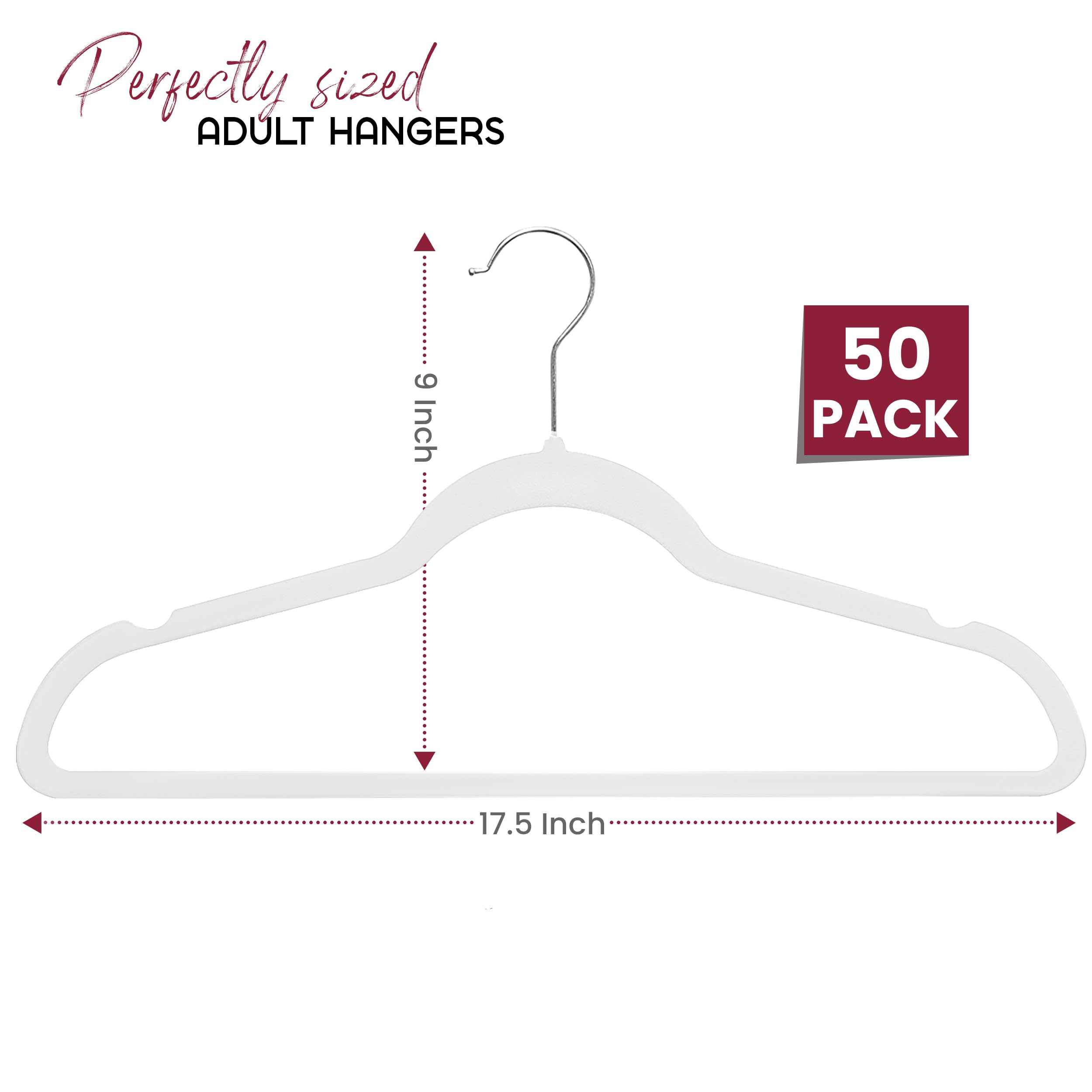 Foto 3 pulgar | Ganchos Velvet Hangers Lux Decor White 50 Piezas Antideslizantes - Venta Internacional