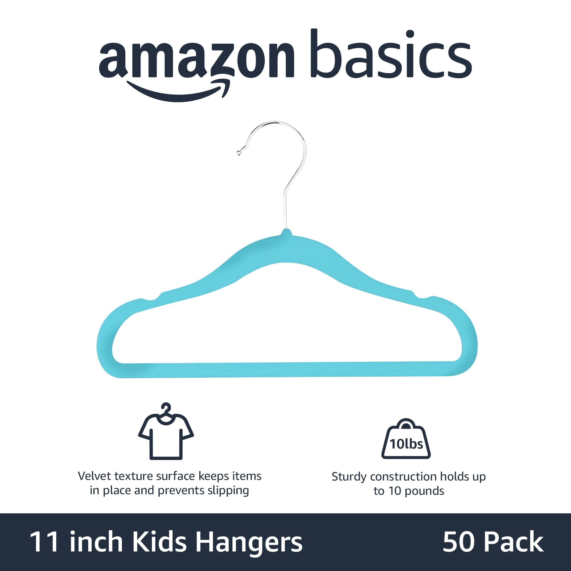 Foto 3 pulgar | Perchas Antideslizantes Amazon Basics De Terciopelo Para Niños, Paquete De 50 - Venta Internacional.