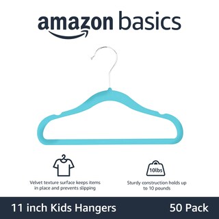 Foto 2 | Perchas Antideslizantes Amazon Basics De Terciopelo Para Niños, Paquete De 50 - Venta Internacional.