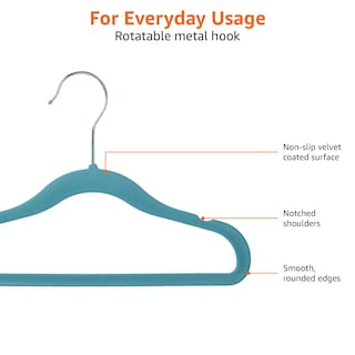 Foto 3 | Perchas Antideslizantes Amazon Basics De Terciopelo Para Niños, Paquete De 50 - Venta Internacional.