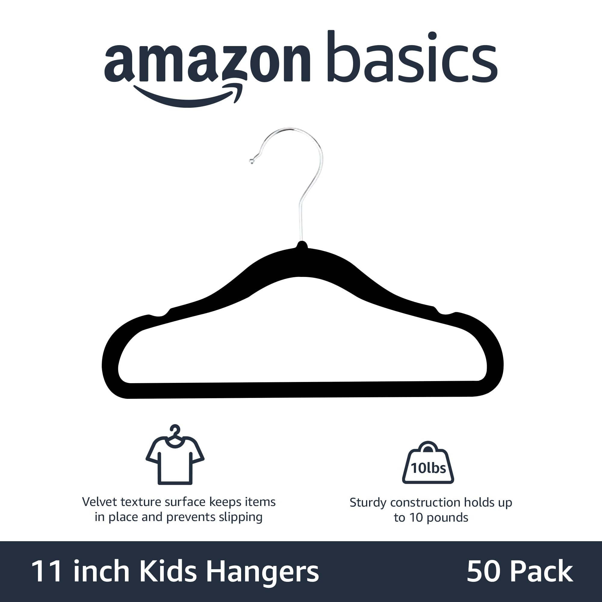 Foto 3 pulgar | Perchas Antideslizantes Amazon Basics De Terciopelo Para Niños, Paquete De 50 - Venta Internacional.