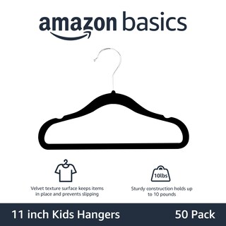 Foto 2 | Perchas Antideslizantes Amazon Basics De Terciopelo Para Niños, Paquete De 50 - Venta Internacional.