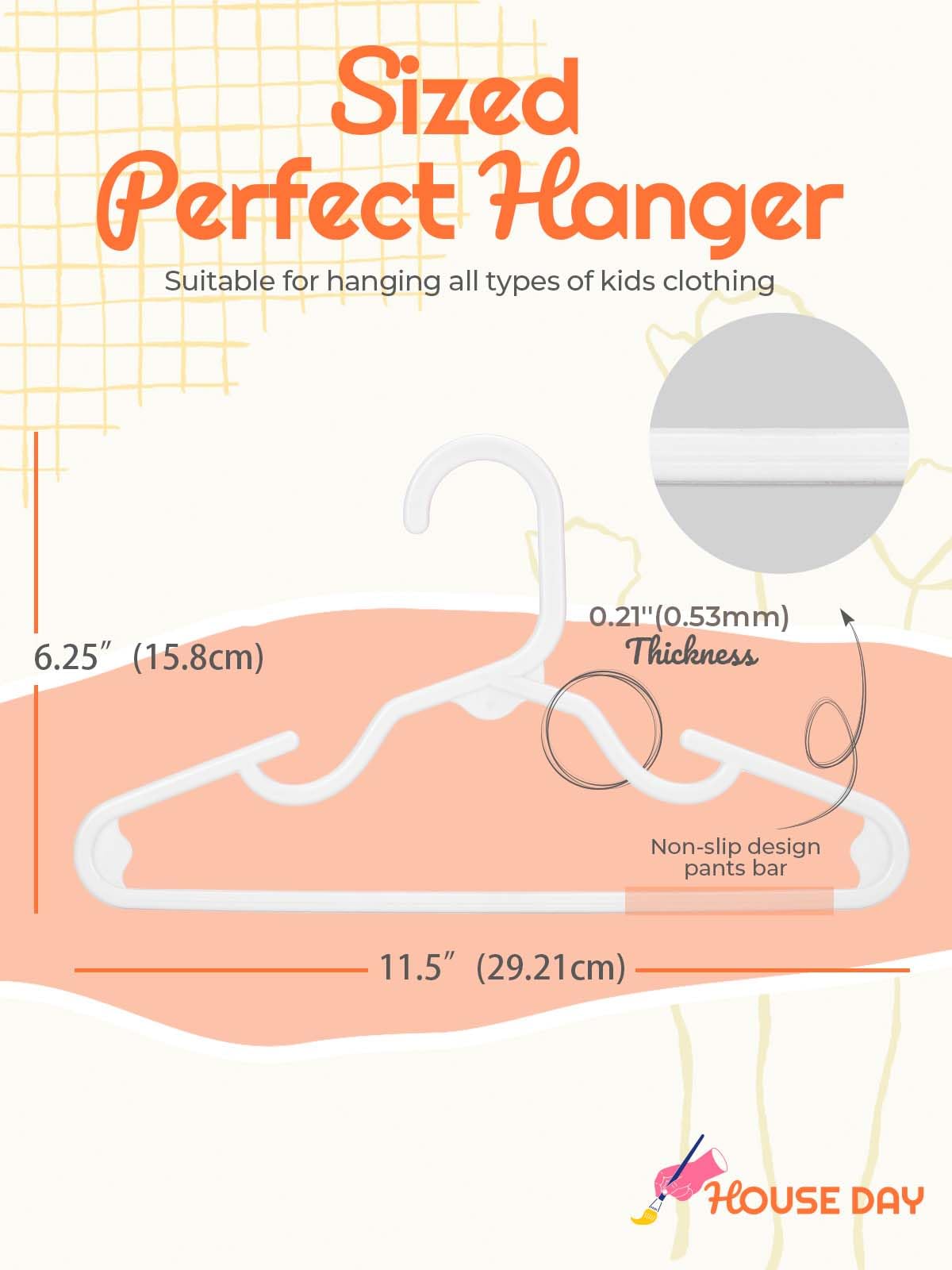 Foto 3 pulgar | Hangers House Day Premium Baby, Paquete De 20 Unidades, 28 Cm, Plástico Para Niños, Color Blanco - Venta Internacional.