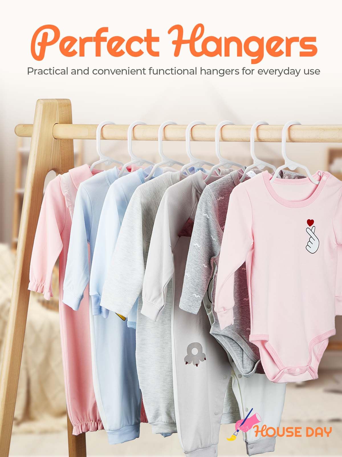 Foto 7 pulgar | Hangers House Day Premium Baby, Paquete De 20 Unidades, 28 Cm, Plástico Para Niños, Color Blanco - Venta Internacional.