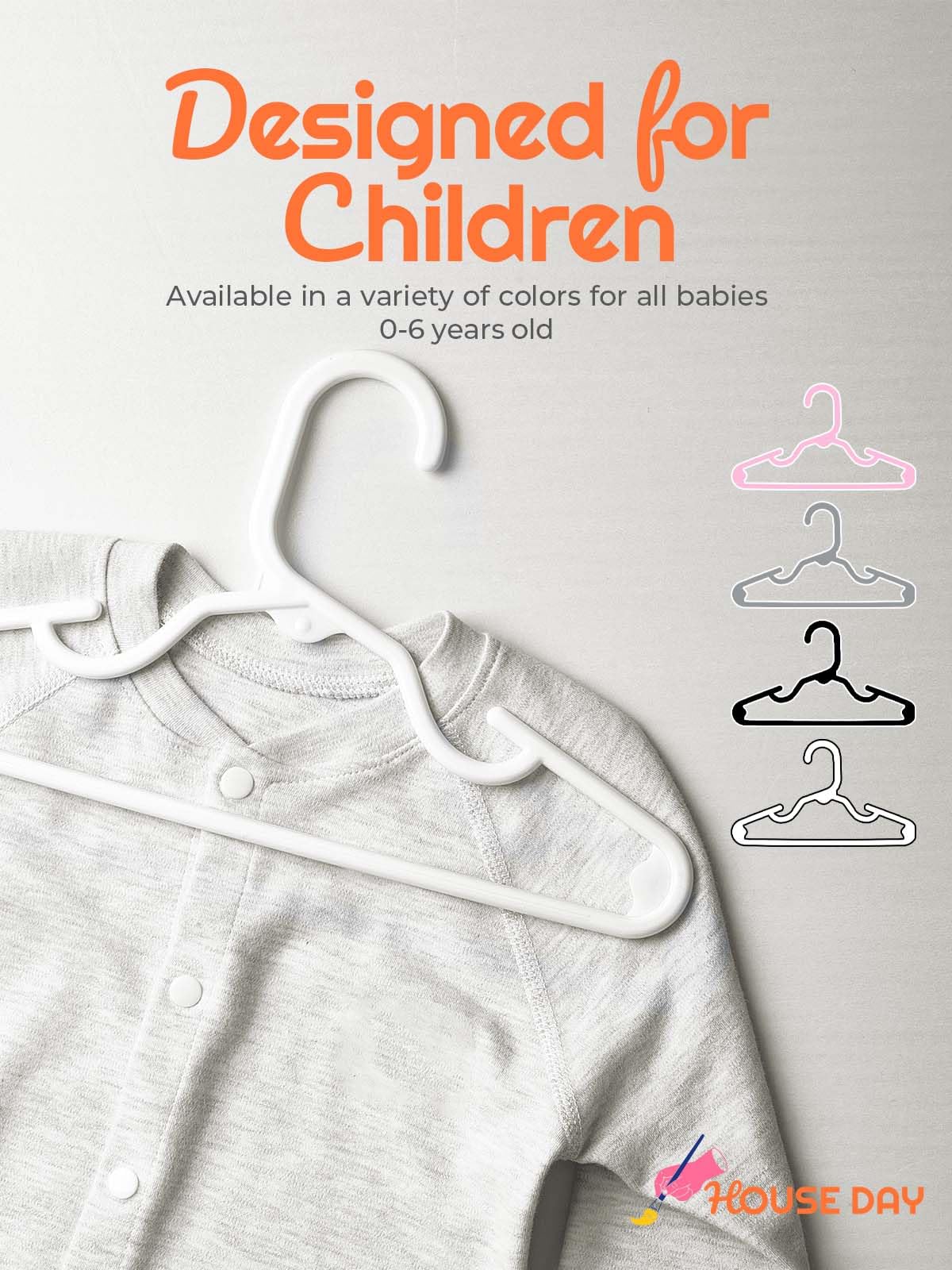 Foto 8 pulgar | Hangers House Day Premium Baby, Paquete De 20 Unidades, 28 Cm, Plástico Para Niños, Color Blanco - Venta Internacional.