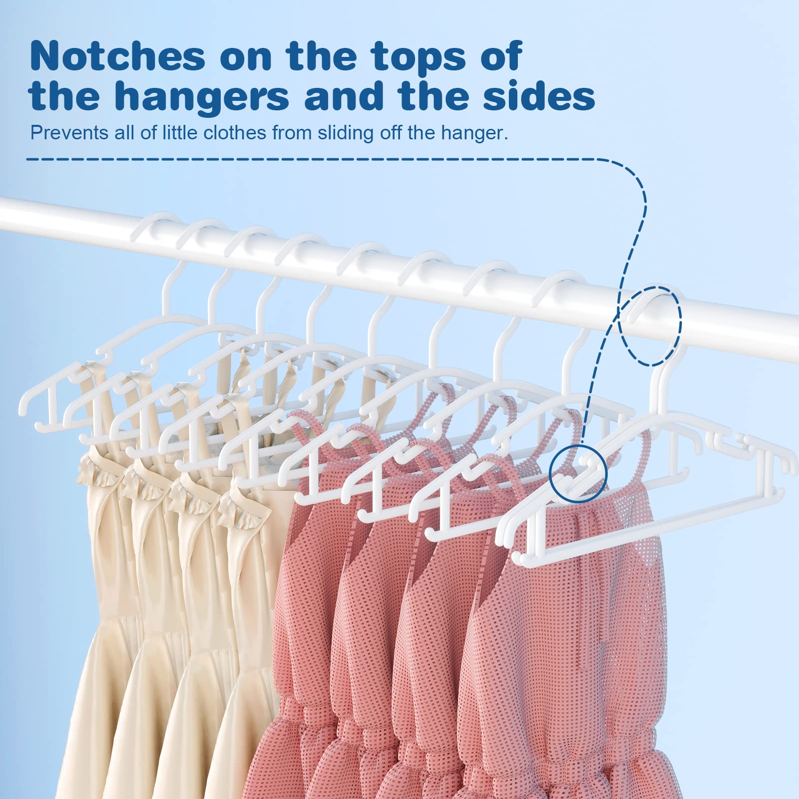 Foto 6 | Baby Hangers Goodtou, 60 Unidades, Plástico Blanco, Para Armario - Venta Internacional.