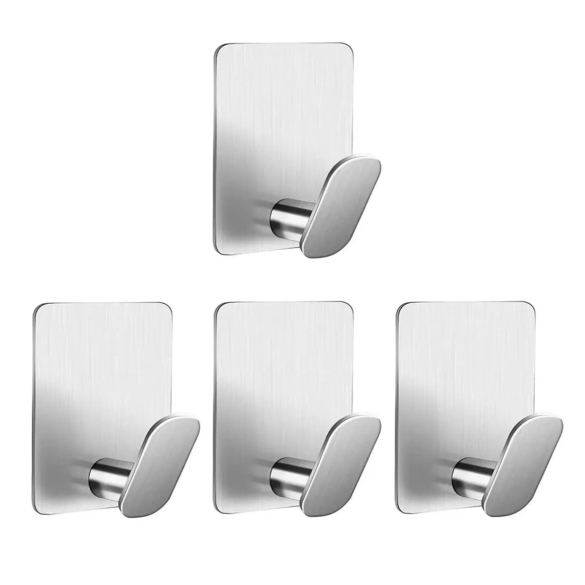 Foto 2 pulgar | Gancho Adhesivo De Acero Inoxidable Para Toallas De Baño 4pcs  Eo Safe Imports Esi-15483 Plateado