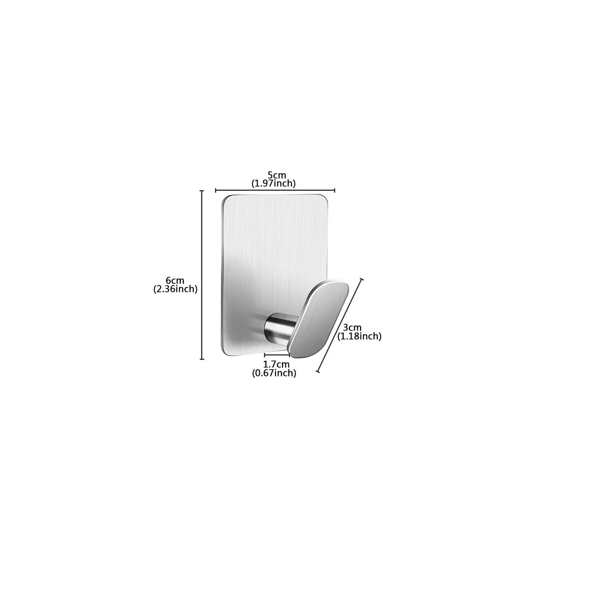 Foto 3 pulgar | Gancho Adhesivo De Acero Inoxidable Para Toallas De Baño 4pcs  Eo Safe Imports Esi-15483 Plateado