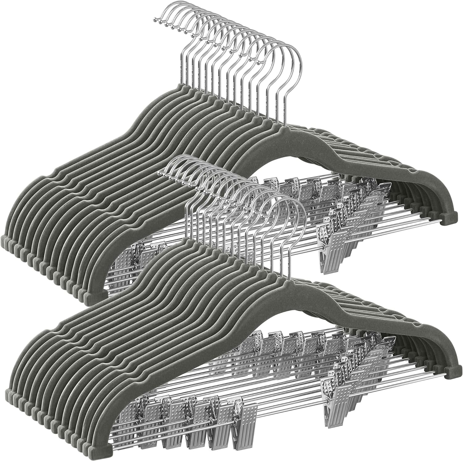 Foto 3 pulgar | Juego De 30 Perchas Para Pantalones Songmics De Terciopelo Con Clip Ajustable