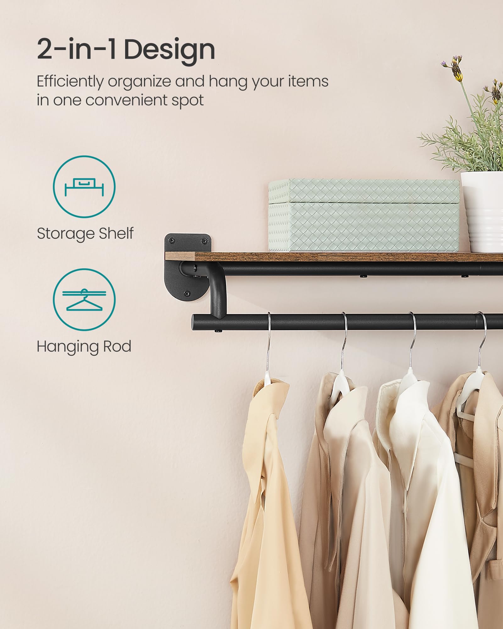 Foto 3 | Perchero de Pared Songmics - Venta Internacional