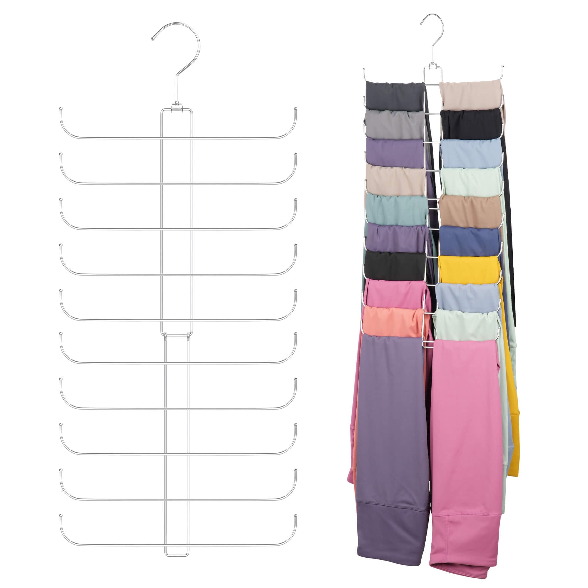 Foto 2 pulgar | Organizador De Leggings Zedodier Para Colgar En El Armario, Paquete De 2 Unidades, Color Plateado - Venta Internacional.